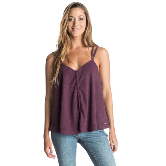 Roxy Tops - ROXY PURPLE SPAGHETTI STRAP SLEEVELESS TOP SMALL